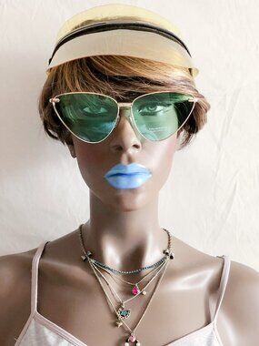 Green Oversized Triangle Cat Eye Sunglasses
